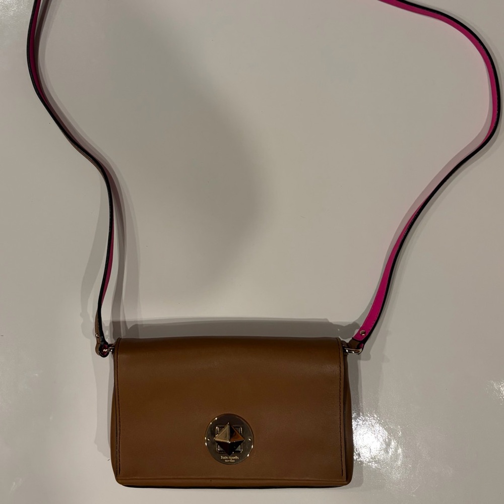 Brown Genuine Leather Kate Spade Crossbody Bag - Picture 3 of 3